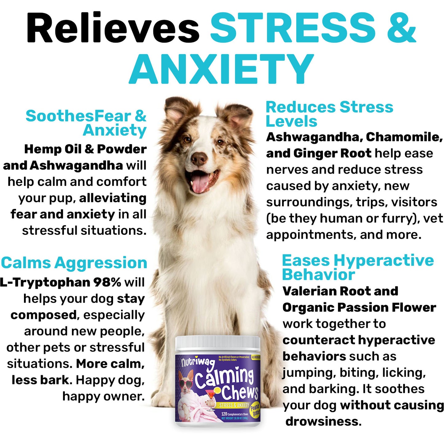 NutriWag Calming Chews - 2 Jars