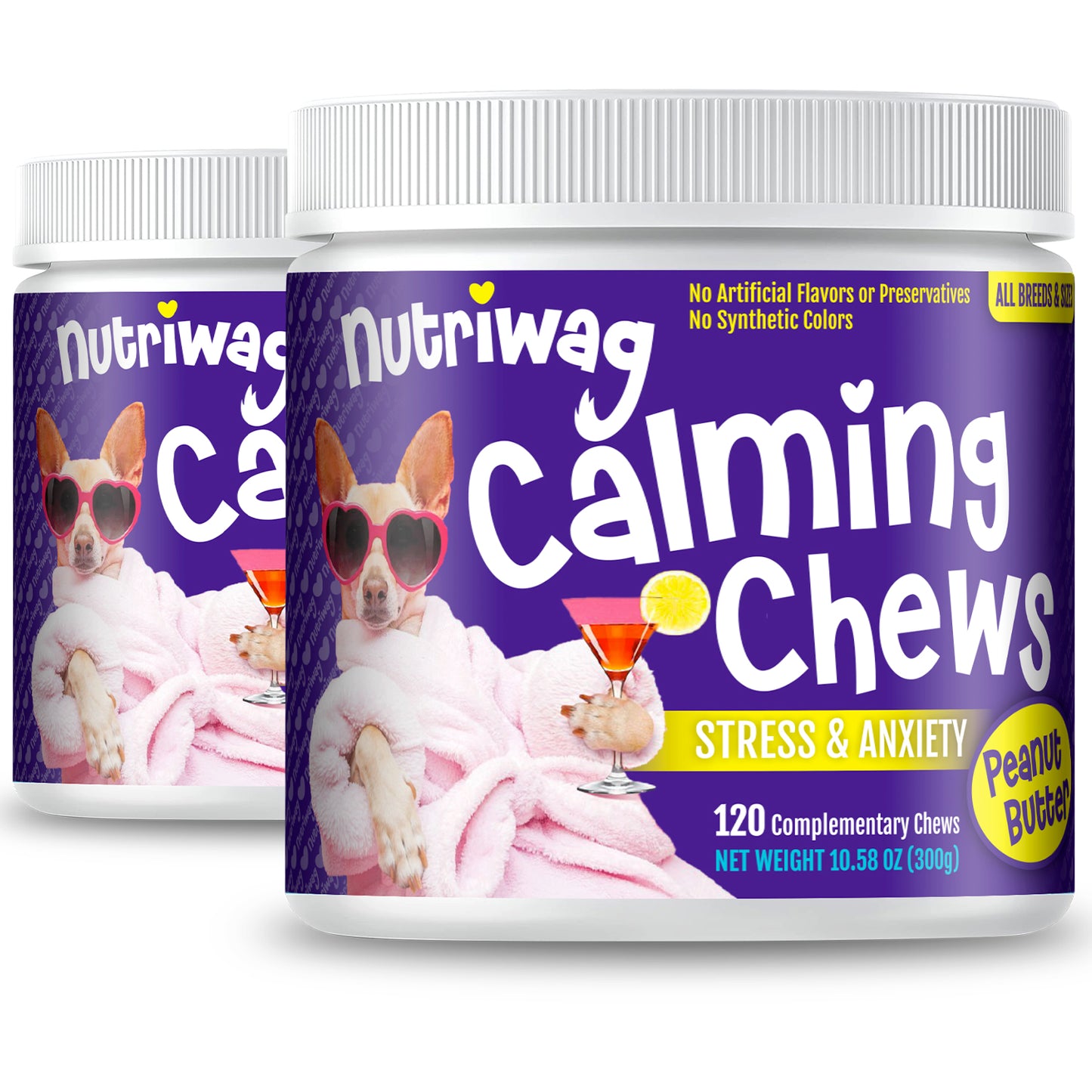 NutriWag Calming Chews - 2 Jars
